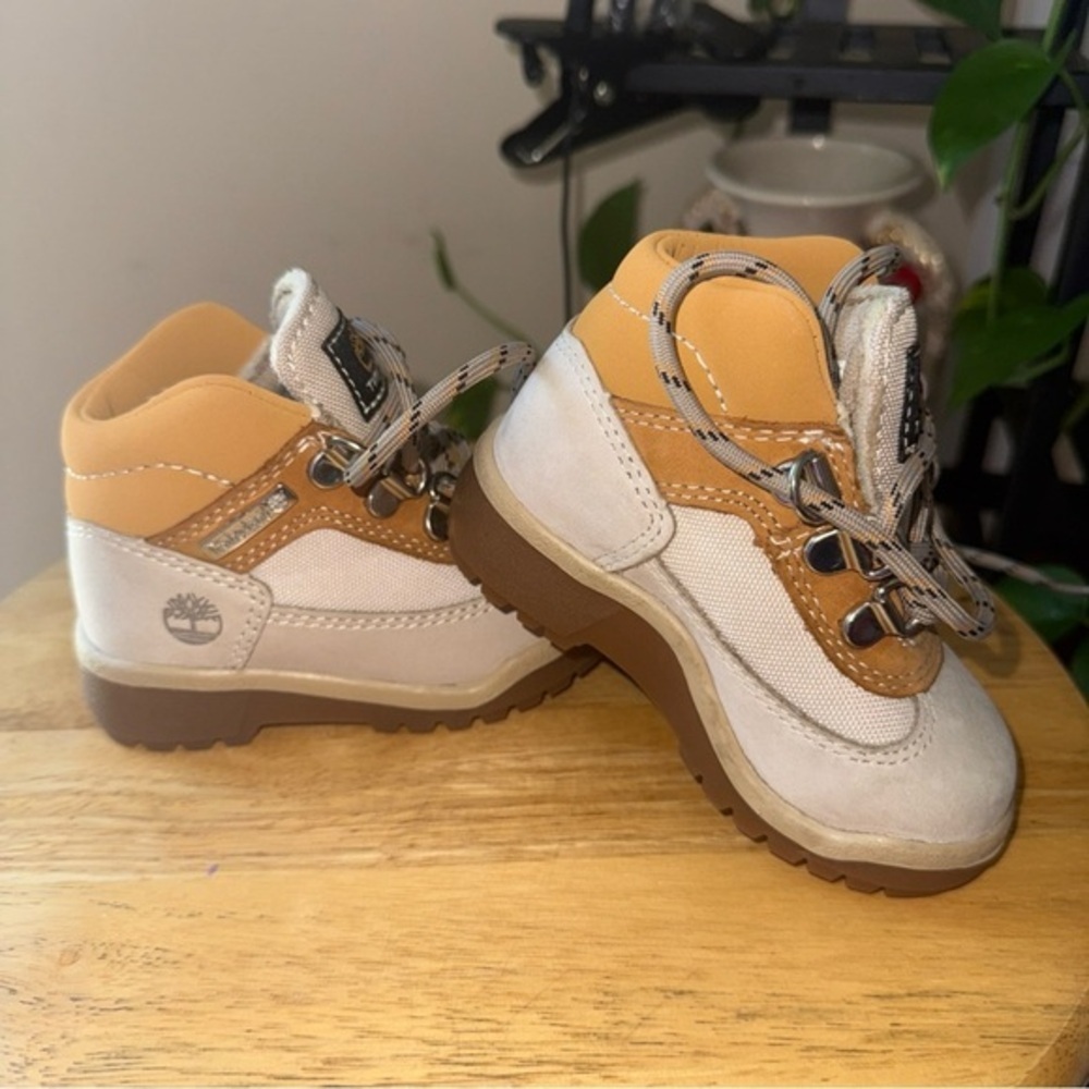 New Timberland Tan and White Boots with Chunky Sole